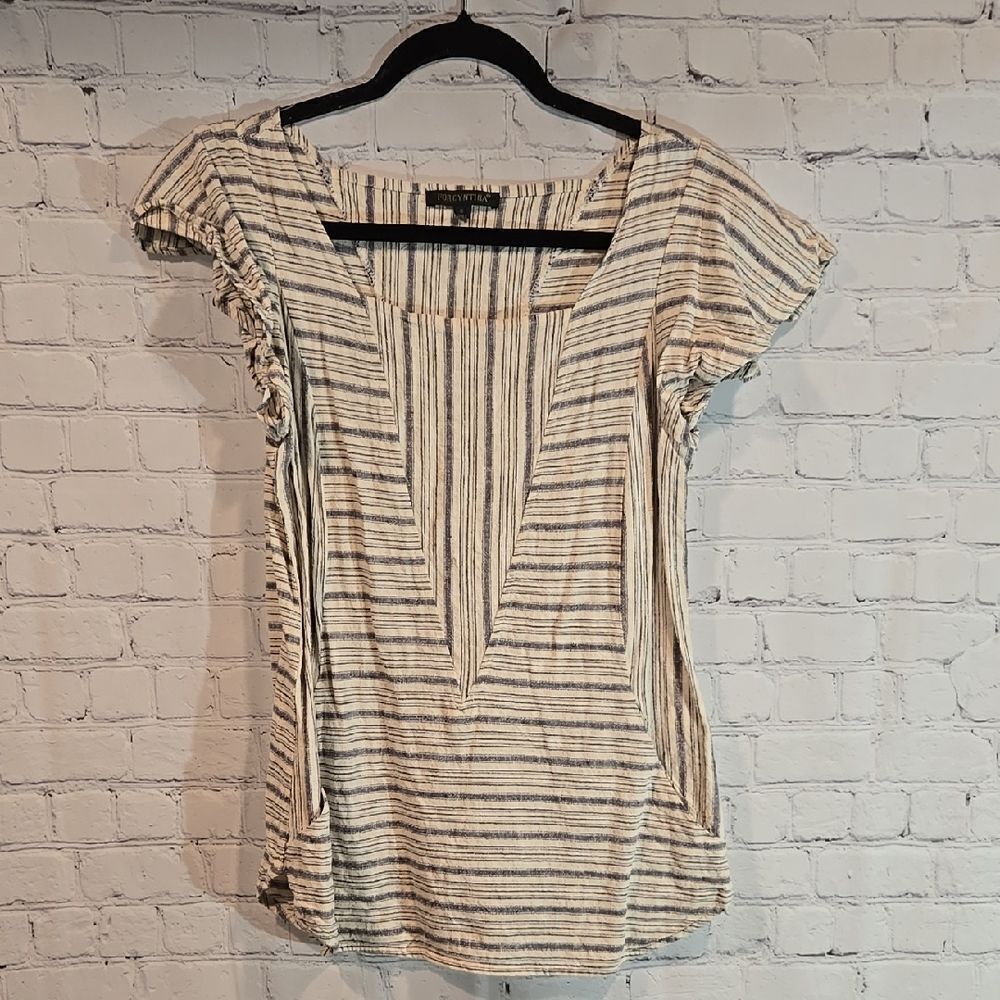 For Cynthia linen blend striped top size S